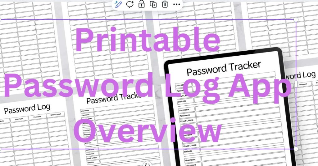 Printable Password Log App Overview